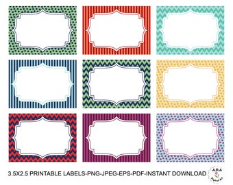 Etiqueta imprimible digital, etiquetas de 3,5 x 2,5, clipart de marco, etiqueta adhesiva, descarga instantánea, uso comercial