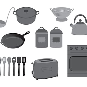 Kitchen tools clipart, Kitchenware equipment, Cooking tool utensil, Cooking kitchen accessories, Commercial use