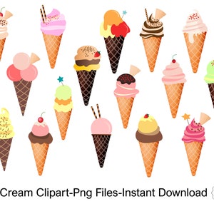 Ice cream Clipart, Ice cream cone clip art, Ice cream illustration, Ice cream cone png, Commercial use