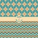 Orange and Blue Digital Paper Pack, Orange and Blue Floral Pattern ...