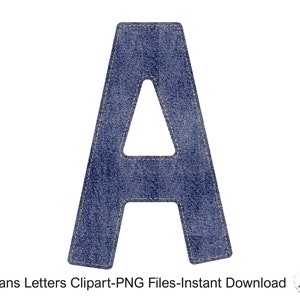 Jeans Alphabet Clipart, Scrapbook Alphabet Clip Art, Jeans Texture Letter, Alphabet Sticker, Jeans Letter Clip Art, Commercial Use