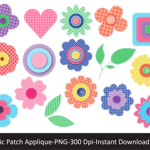 Blumen Aufnäher Applikation, Blumen Clip Art, niedliche Blumen Clipart, gemusterte Blumen, Blumen Vektor, Scrapbooking niedliche Cliparts, kommerzielle Nutzung