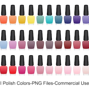 Nail Polish Clipart, Colors Of Nail Polish, Nail Polish Sticker, Cosmetic Clip Art, Makeup sticker, Instant download, Commercial Use