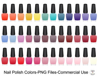 Clipart de esmalte, cores de esmalte, adesivo de esmalte, clipart de cosméticos, adesivo de maquiagem, download instantâneo, uso comercial