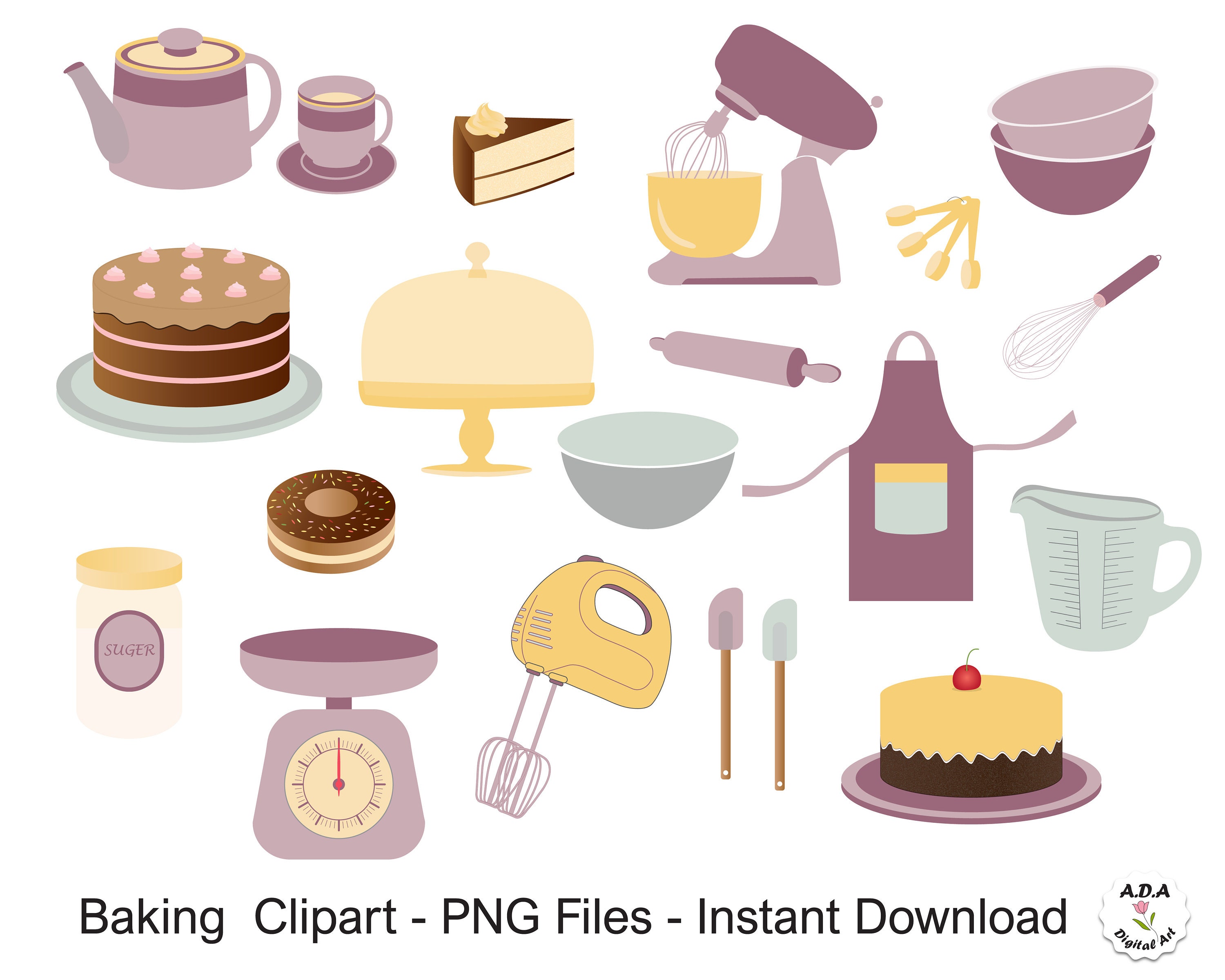 Kitchen Scale Clipart, Food Scale Clip Art Baking Kitchen Bakery Cooking  Measuring Weight Cute Digital Graphic Design Small Commercial Use 