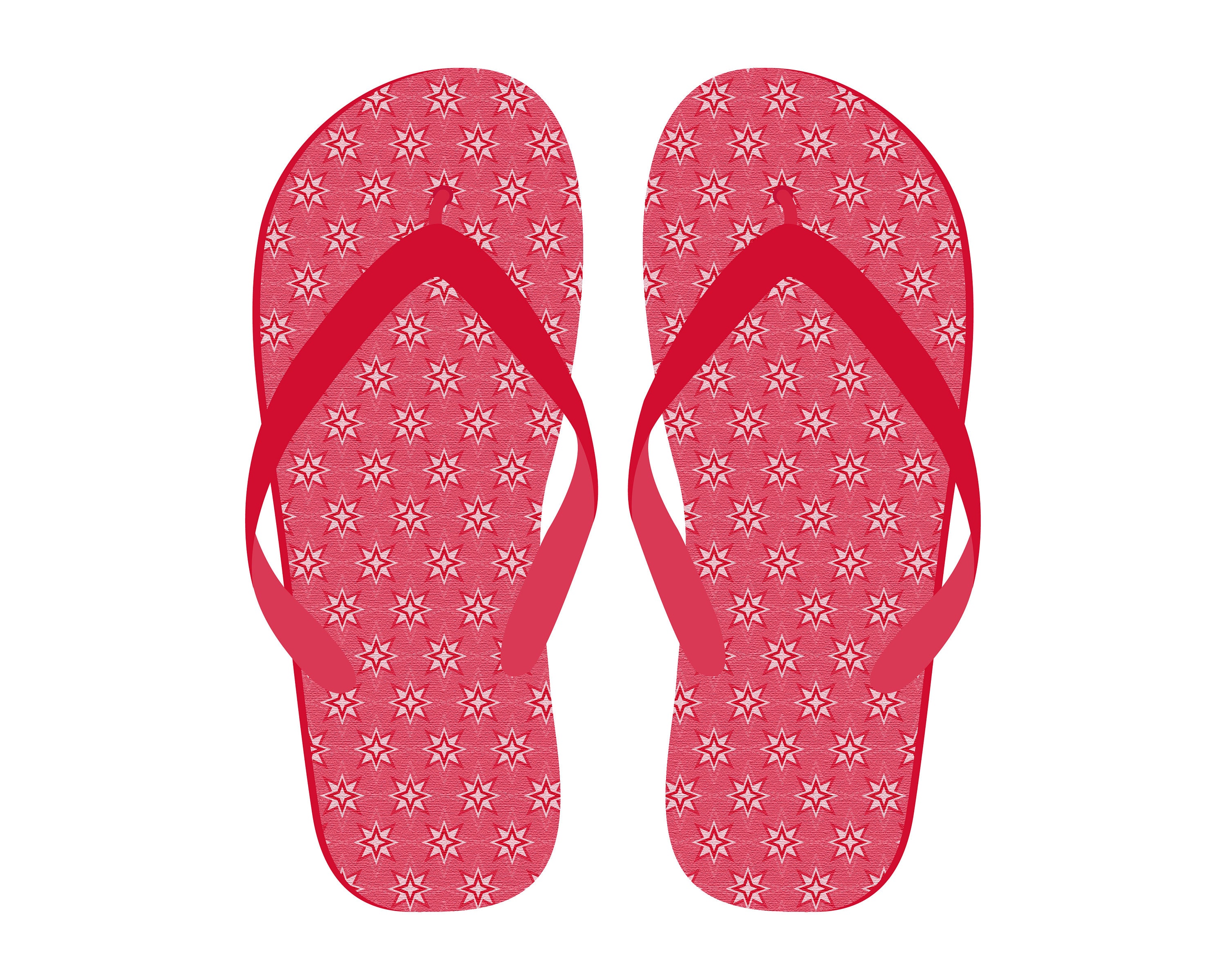 Patterned Flip Flop Clipart, Patterned Flip Flop Vector, Colored Flip