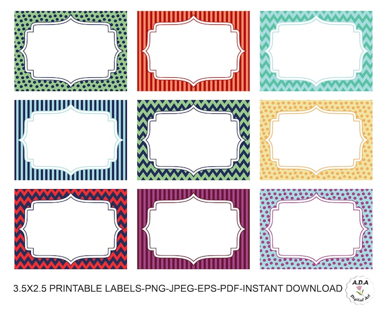 Digital Printable Label, 3.5x2.5 Labels, Frame Clipart, Label Sticker ...