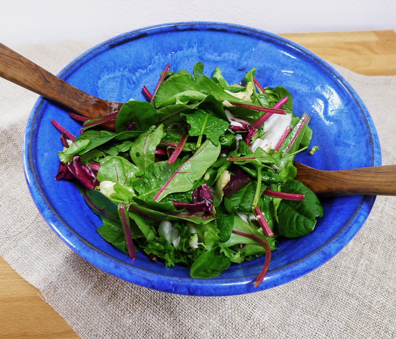 Large blue salad bowl handmade pottery MADE TO ORDER Etsy
