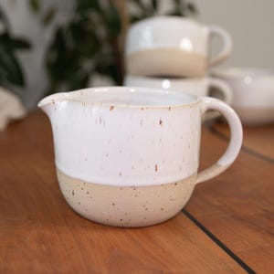 Milk jug ceramic pottery milk jug dishwasher safe gift for coffee drinkers milk jug modern cream jug ceramic