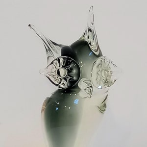 Smokey grey Murano glass owl by Campenella