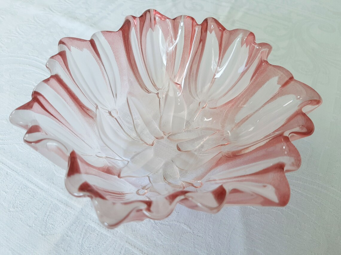 Stunning German Waltherglas/mikasa Tulip Flower Glass Bowl Etsy
