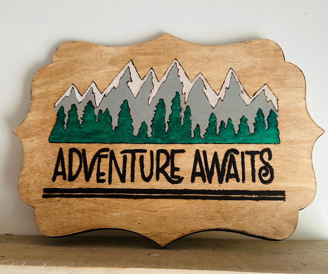 Adventure Awaits Wooden Sign - Etsy