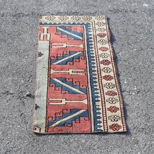 kleine grootte Vintage tapijt decoratieve Turkse tapijt Azteekse deken gratis verzending 1,4 x 3,2 ft Boho tapijt wol tapijt Anatolische Home decor tapijt Cod2987