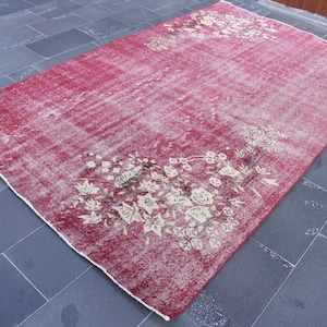 Turkish rug, Vintage rug, Large rug, Livingroom rug 5.8 x 9.3 ft Unique rug, Overdyed rug, Boho decor rug, Organic rug, Bohemian rug RSL1358