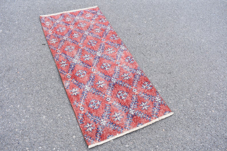 Turkish rug Small rug Oushak rug Cod5780 Bohemian rug Anatolian rug Doormat decor 2.2 x 4.9 ft Tribal area rug Vintage rug Wool rug