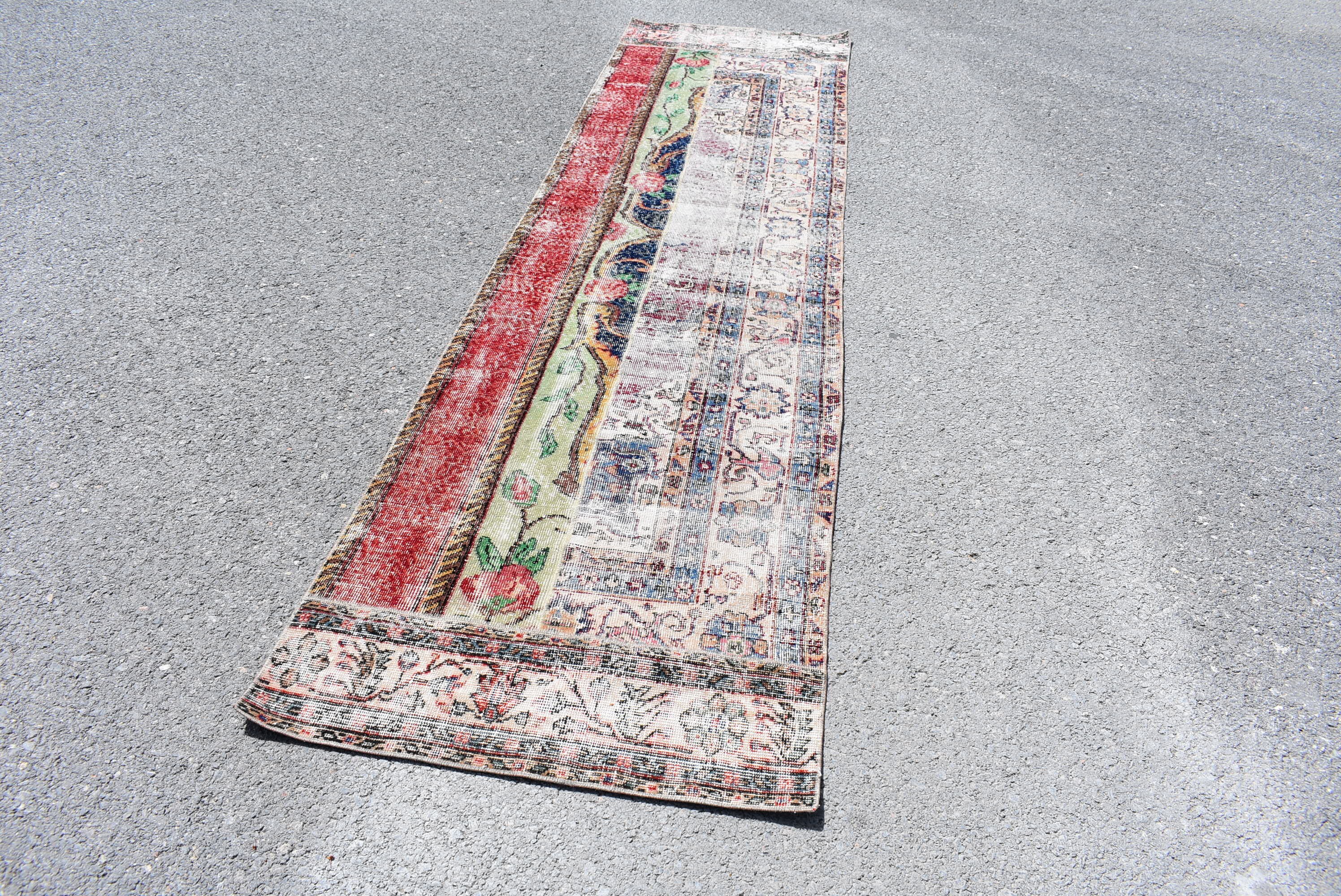Turkish faded rug Vintage rug Boho rug Runner rug 2.8 x 11 Etsy