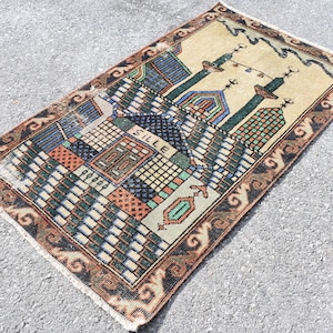 Prayer rug, Ethnic rug, Turkish rug, Vintage rug, Wall decor rug, Boho rug, Home decor, Tribal rug, Aztec rug 2.4 x 4.3 ft RS5438