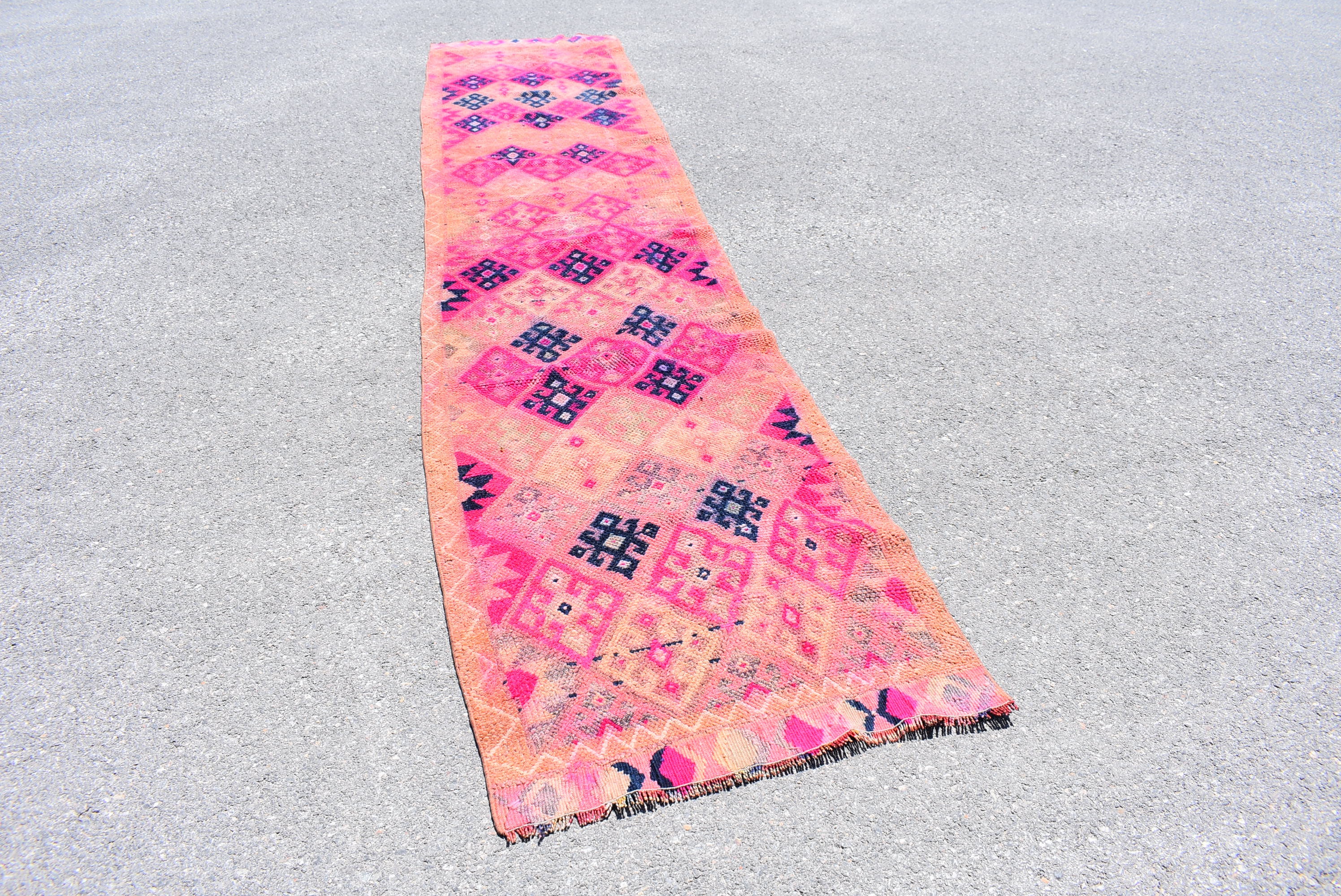 Handmade pink rug runner rug decorative rug vintage turkish Etsy