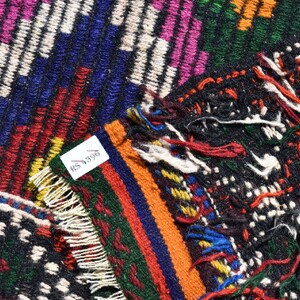 Large kilim rug, Turkish vintage rug, Handmade boho kilim rug, Livingroom rug, Geometric rug, Multicolor kilim rug, Rug 4.8 x 10.4 ft RS4396 image 9