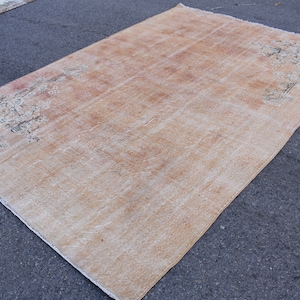 Decoratief tapijt, Kleurrijk tapijt, Vintage tapijt, Turks tapijt, Groot tapijt, Oushak tapijt 7,3 x 10,4 ft Boho tapijt, Biologisch wollen tapijt, Huisdecor, RS9025