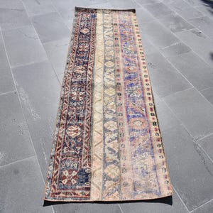 Vintage rug, Turkish runner rug, Oushak rug, Hallway rug, Organic wool rug, Boho decor rug, Handmade rug, Entryway rug, 2.1 x 6.7 ft RSL0326