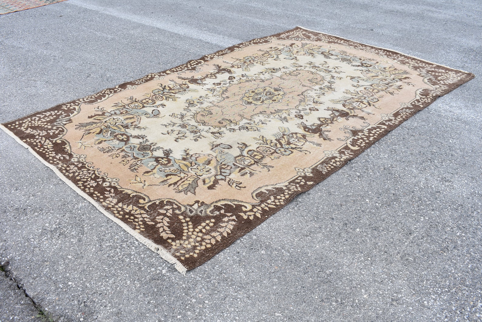Floral Rug Bohemian Rug Vintage Boho Rug Rustic Decor 5.8 X Etsy