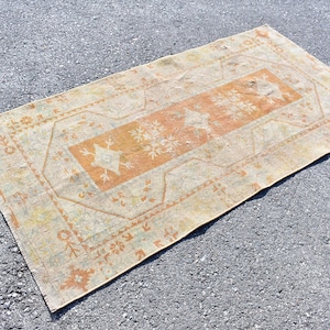 oriental rug, turkish  rug, vintage rug, oushak rug area decor 3.1 x 6.3 ft boho decor rug, bohemian rug, old rug, livingroom rug RSL2314