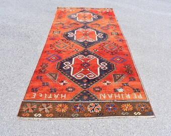 entryway rug RL4632 wedding decor rug anatolian rug bohemian runner rug 4.3 x 12.8 ft boho rug hallway rug vintage rug turkish rug