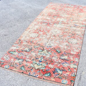 Turkish rug, Vintage rug, Boho rug, Runner rug 3.9 x 8.7 ft Rustic decor Boho decor rug, Handmade rug, Stair rug, Hallway rug,  RS6224