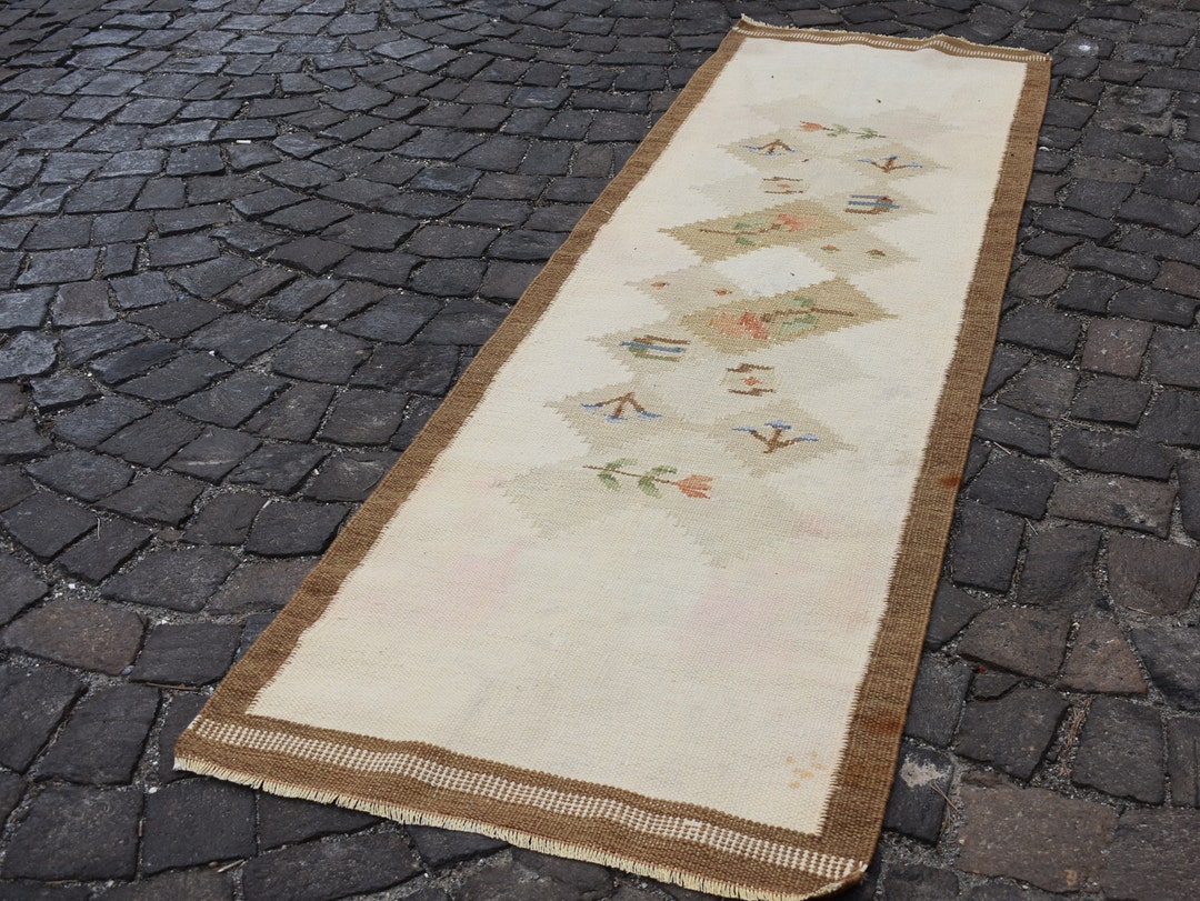 Aztec Kilim Rug, Beige Runner Kilim Rug, Home Decor Rug, Rustic Kilim ...
