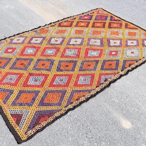 Large kilim rug, Turkish vintage rug, Handmade boho kilim rug, Livingroom rug, Geometric rug, Multicolor kilim rug, Rug 5.0 x 8.1 ft RS3785