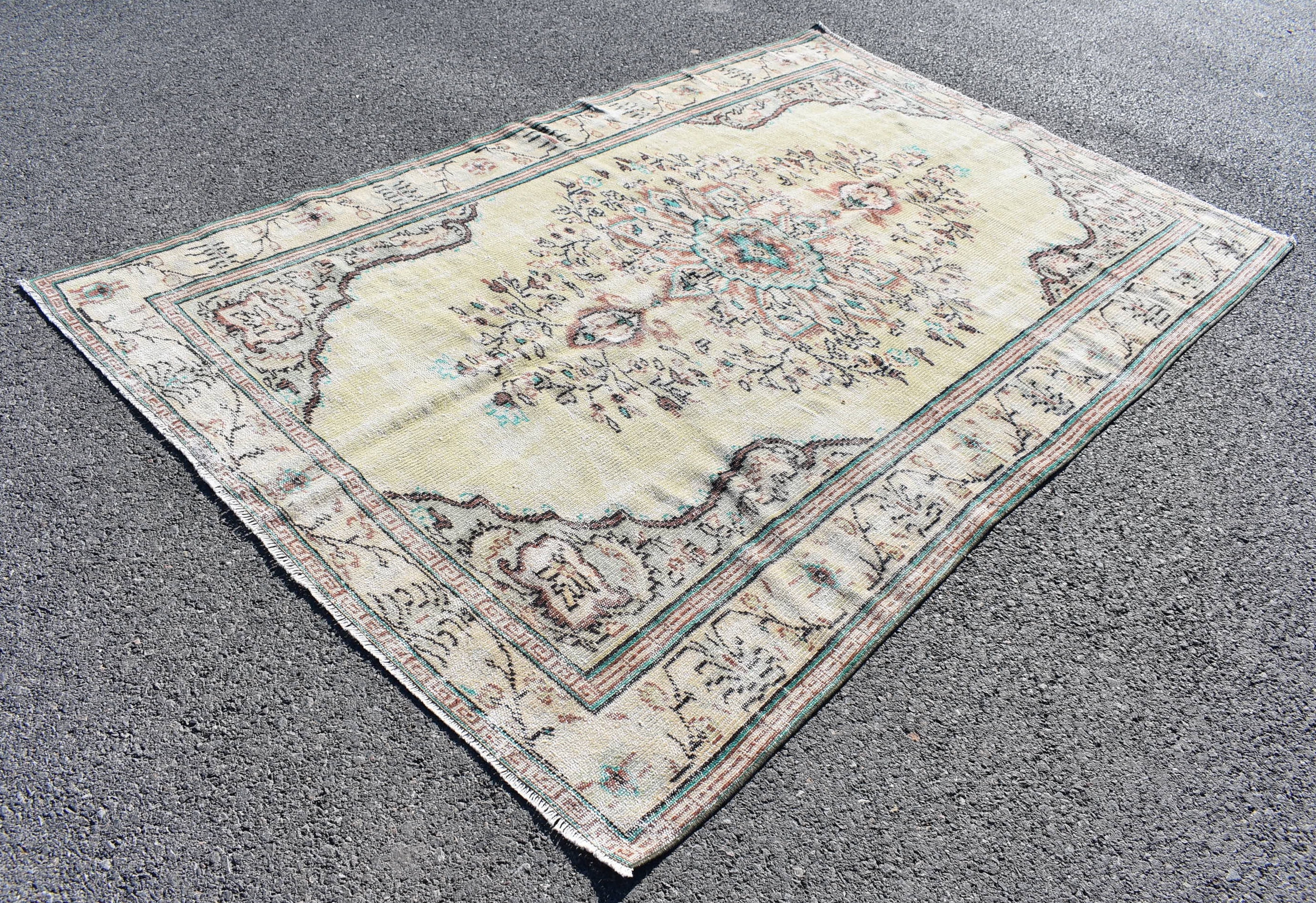 ROUND112cm\"Clockwork”ViNTAGE TURKiSH RUG Turkish Rug, Oversize Rug, Vintage Rug, Home Decor Rug