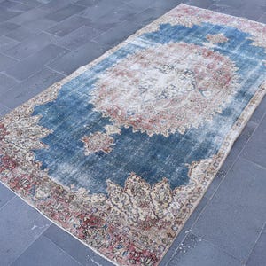 Turkish rug, Vintage rug, Handmade rug, Area rug, Large wool rug, Red area rug, Bohemian rug, Home decor, Bedroom rug, 4.8 X 9.5 Ft RS9323
