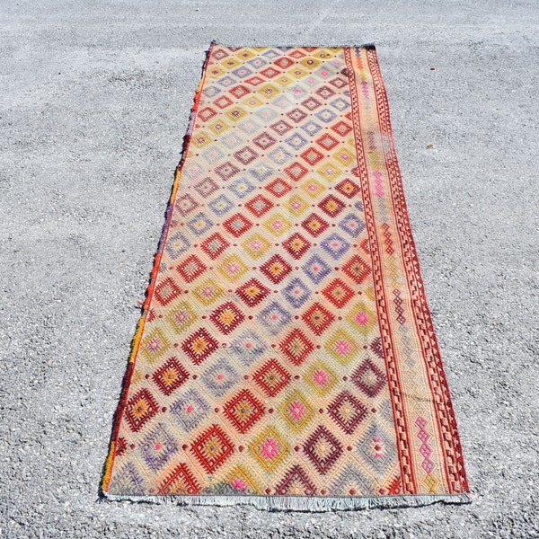 boho turco kilim alfombra vintage hecha a mano alfombra decoración rústica 2.6 x 8.4 ft. boho decoración alfombra de piso tribal alfombra natural corredor kilim Cod2855