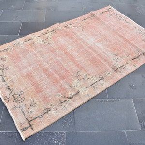Vintage rug, Oushak rug, Turkish rug, Rustic decor, 3.7 x 6.6 ft Anatolian rug, Boho decor rug, Oriental rug, Wool rug, Area rug RSL2298