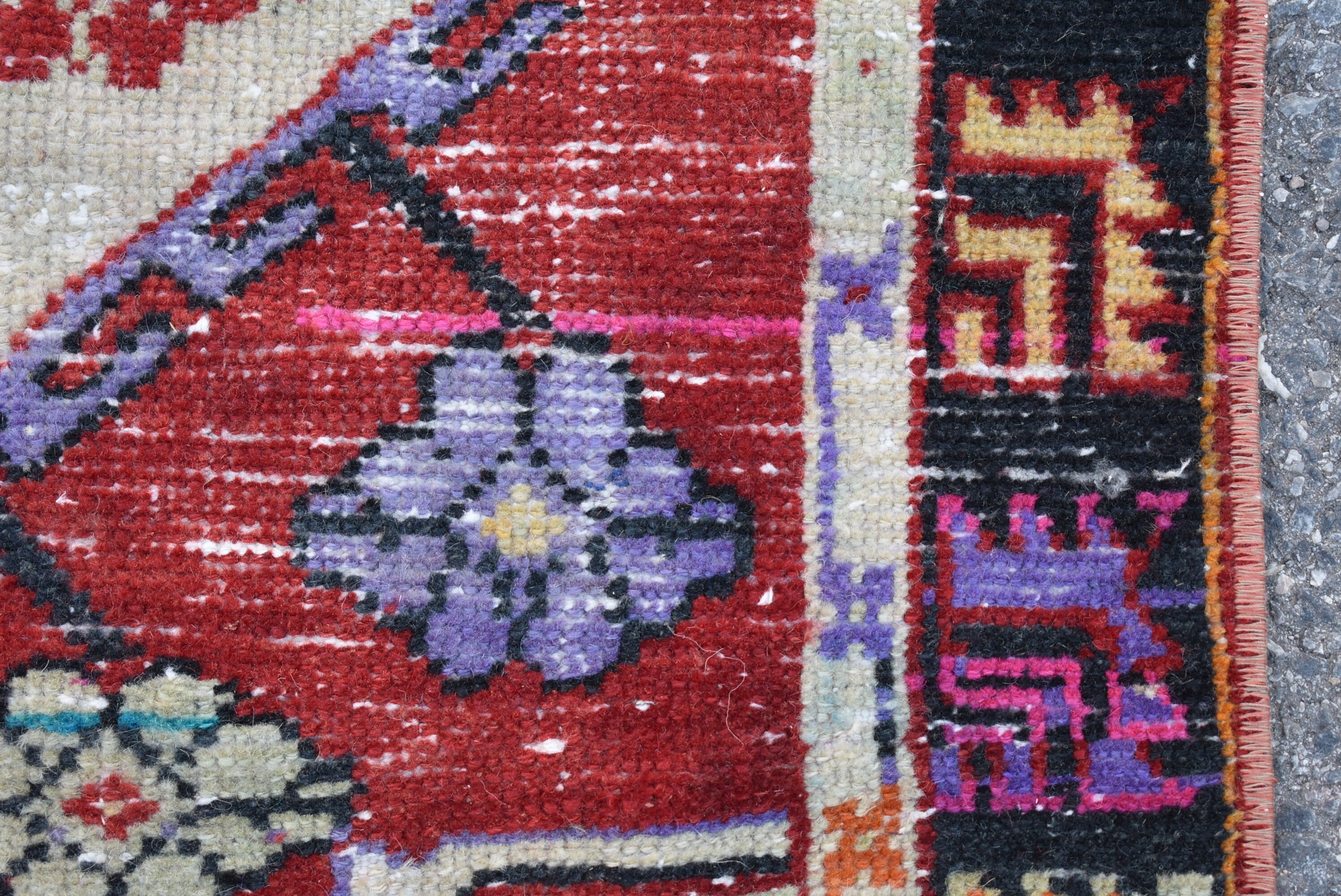 Vintage small rug red rug doormat rug free shipping 2.5 x Etsy