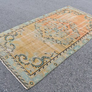 Vintage rug, Orange rug, Floor rug, Livingroom rug, Boho decor rug, Area rug, Bathmat, Floor rug 4.4 x 8.2 ft Bohemian rug, carpet, RSL1685