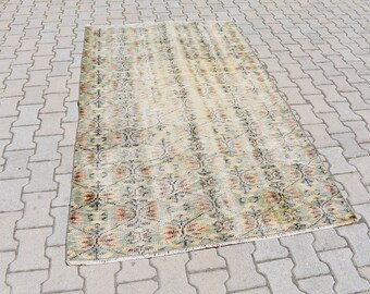 Turkish rug, Vintage rug, Handmade rug, Area rug, Bohemian rug, Boho decor, Oriental rug, Home decor, Green rug, Rug, 4.4 x 7.2 Ft RS6577