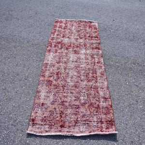 Vintage rug, Turkish runner rug, Oushak rug, Hallway rug, Organic Wool rug, Boho decor, Kitchen rug, Handmade carpet, 2.6 x 7.8 ft RSL2970