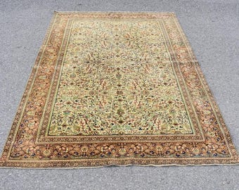 Area rug, Livingroom rug, Vintage rug, Oriental rug, Natural rug, Organic wool rug, Tribal rug, Wedding rug, Carpet,  4.8 x 7  Ft RS7794