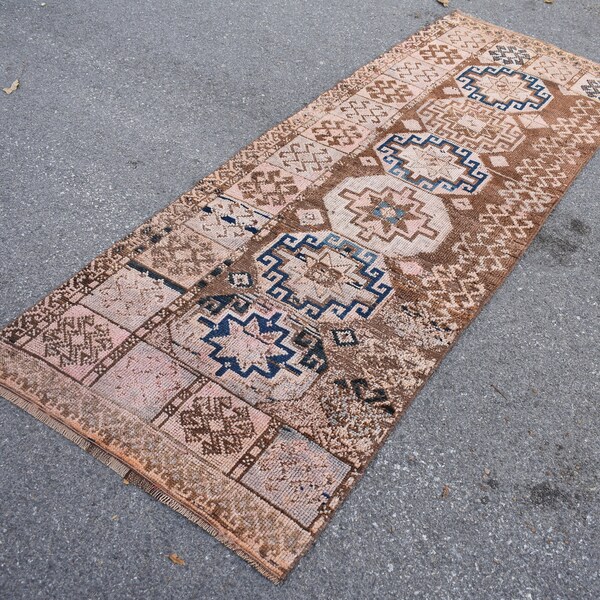 alfombra oushak, alfombra vintage, alfombra turca, alfombra anatolia 2,9 x 8,1 pies alfombra de dormitorio de decoración rústica, alfombra oriental, alfombra azteca, alfombra de área RS4843