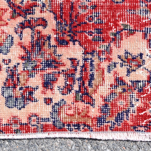 Natural wool rug, Area rug, Turkish rug, Vintage rug, Handmade rug, Oushak shops rug, Tribal rug, Red oriental rug, Carpet, 3.8 x 7.1 Ft Cod6018