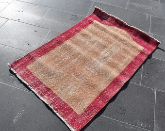 Decorative corridor rug, Turkish runner rug, Vintage rug, Hallway rug, Handmade rug, Natural rug, Wool rug, Aztec rug 2.2 x 3.4 Ft RSL0384