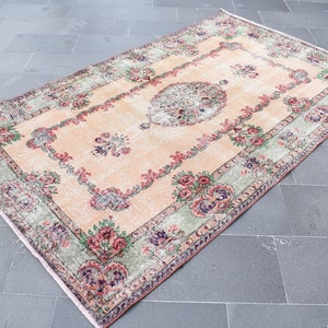 Turkish rug, Vintage rug, Handmade rug, Area rug, Bohemian rug, Boho decor, Beige oriental rug, Home decor, Oushak rug, 4.7 x 7.8 Ft RSL1296