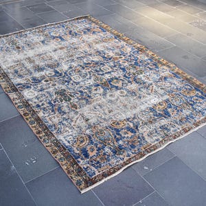Boho decoration, Oriental rug, Turkish rug, Area rug, Vintage rug, Handmade rug, Aztec rug, Bohemian rug, Bedroom rug, 5.1 x 7.4 Ft RSL2870