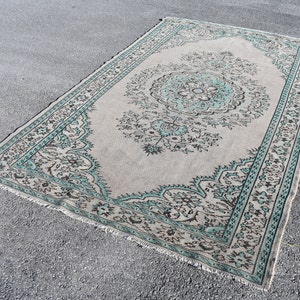 turkish rug, oriental rug, wool rug, turkey rug 5.6 x 9.4 ft rustic decor oushak rug, vintgae rug, livingroom rug, large rug RS4958
