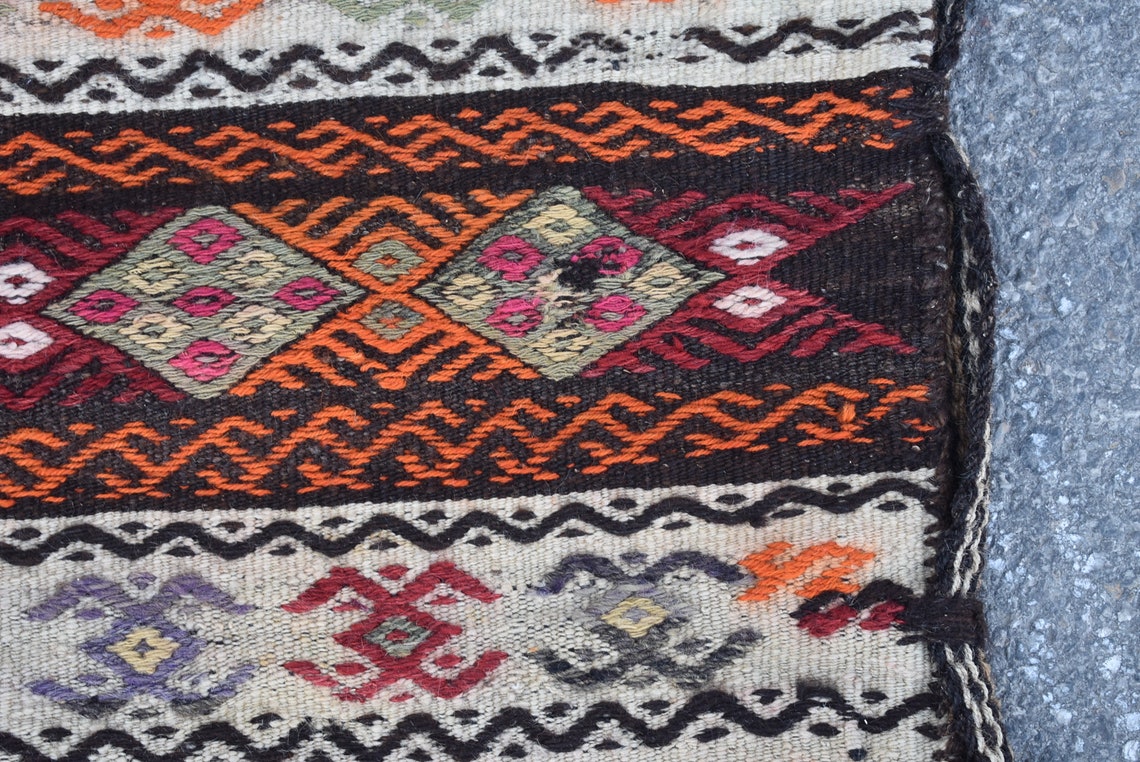Turkish kilim rug vintage kilim rug rustic decor 2.2 x 4.6 ft Etsy