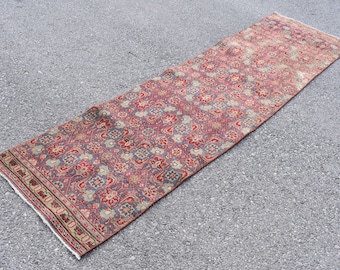 Turkish rug, Vintage rug, Runner rug, Oriental rug, Wool rug, Home decor, Area rug, Boho decor, Oushak rug, Handmade 2.4 x 9.1 Ft  RSL1450