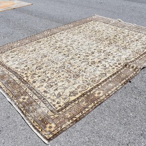 Oushak rug, Turkish rug, Handmade rug, Vintage rug, Bohemian rug, Saloon rug, Boho decor rug, Anatolian rug, Aztec rug, 6.9 x 9.7 Ft RSL2845