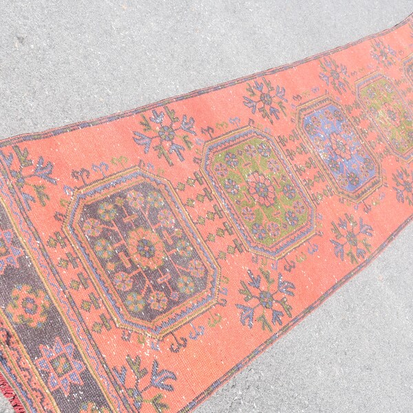 turkish rug runner rug bohemian rug Free Shipping 2.7 x 11.9 ft vintage rug kitchen rug anatolian rug boho decor rug oriental rug Cod4482